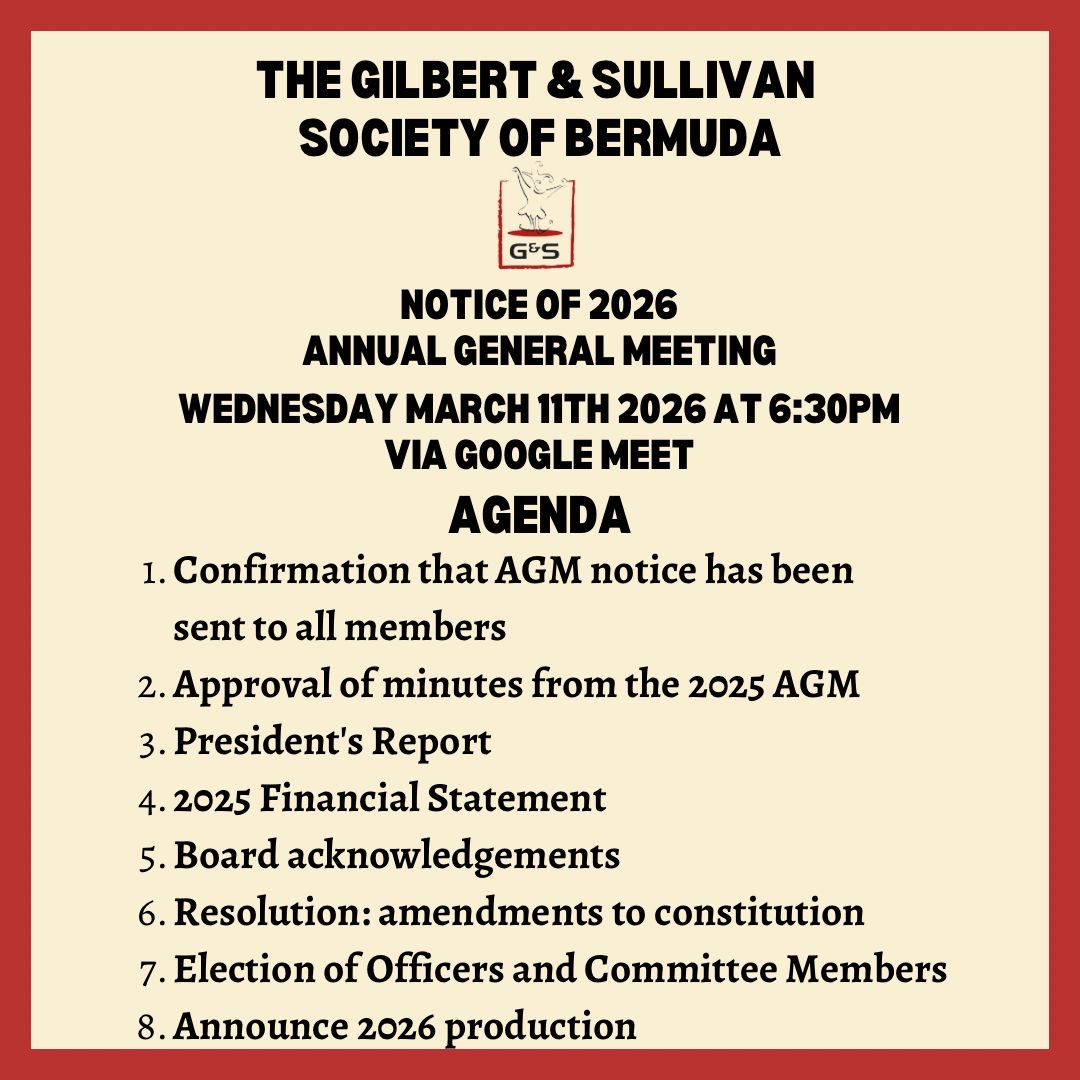 Gilbert & Sullivan Society of Bermuda Membership Page